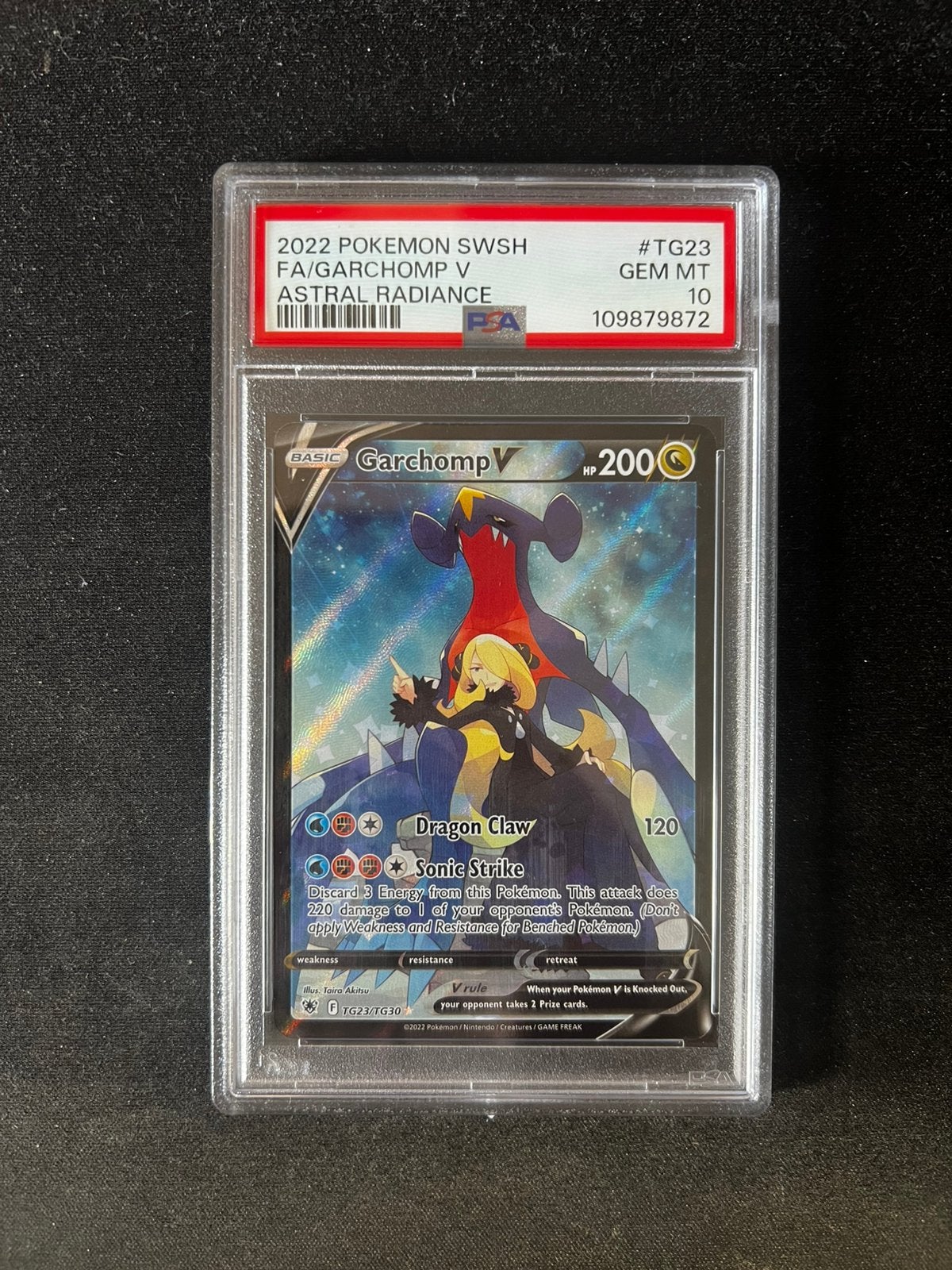 Garchomp V TG23 Holo Pokemon Kaart PSA 10, Ophalen of Verzenden, Nieuw, Losse kaart, Foil
