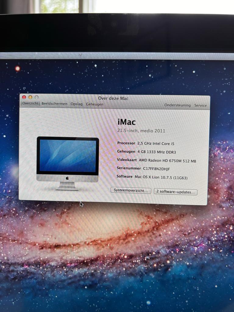 Apple iMac 21.5-inch, medio 2011 - Intel Core i5, Computers en Software, Apple Desktops, Ophalen, Gebruikt, 2 tot 3 Ghz, IMac