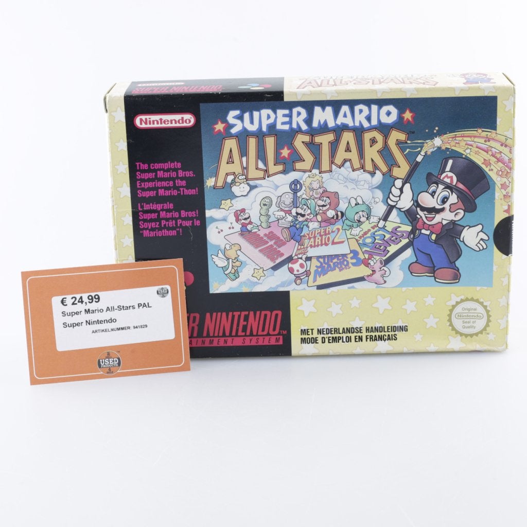 Super Mario All-Stars PAL Super Nintendo, Nintendo, Zo goed als nieuw, Support@nintendo.com, 11-1 Hokotate-cho, Kamitoba, Minami-ku
Kyoto 601-8501
Japan