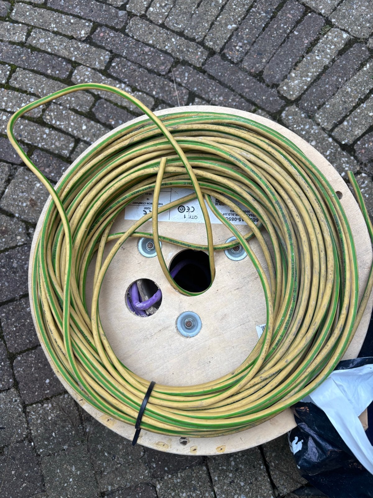 Aarde draad 10 mm2 soepel - 20 meter, Ophalen of Verzenden, Nieuw, Kabel of Snoer