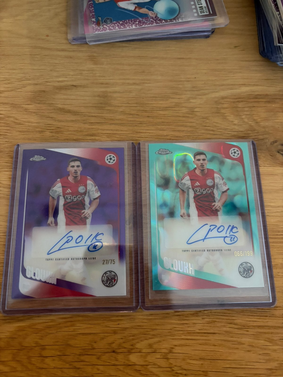 Oscar Gloukh autographs topps chrome- ajax, Verzenden, Zo goed als nieuw, Ajax, Poster, Plaatje of Sticker