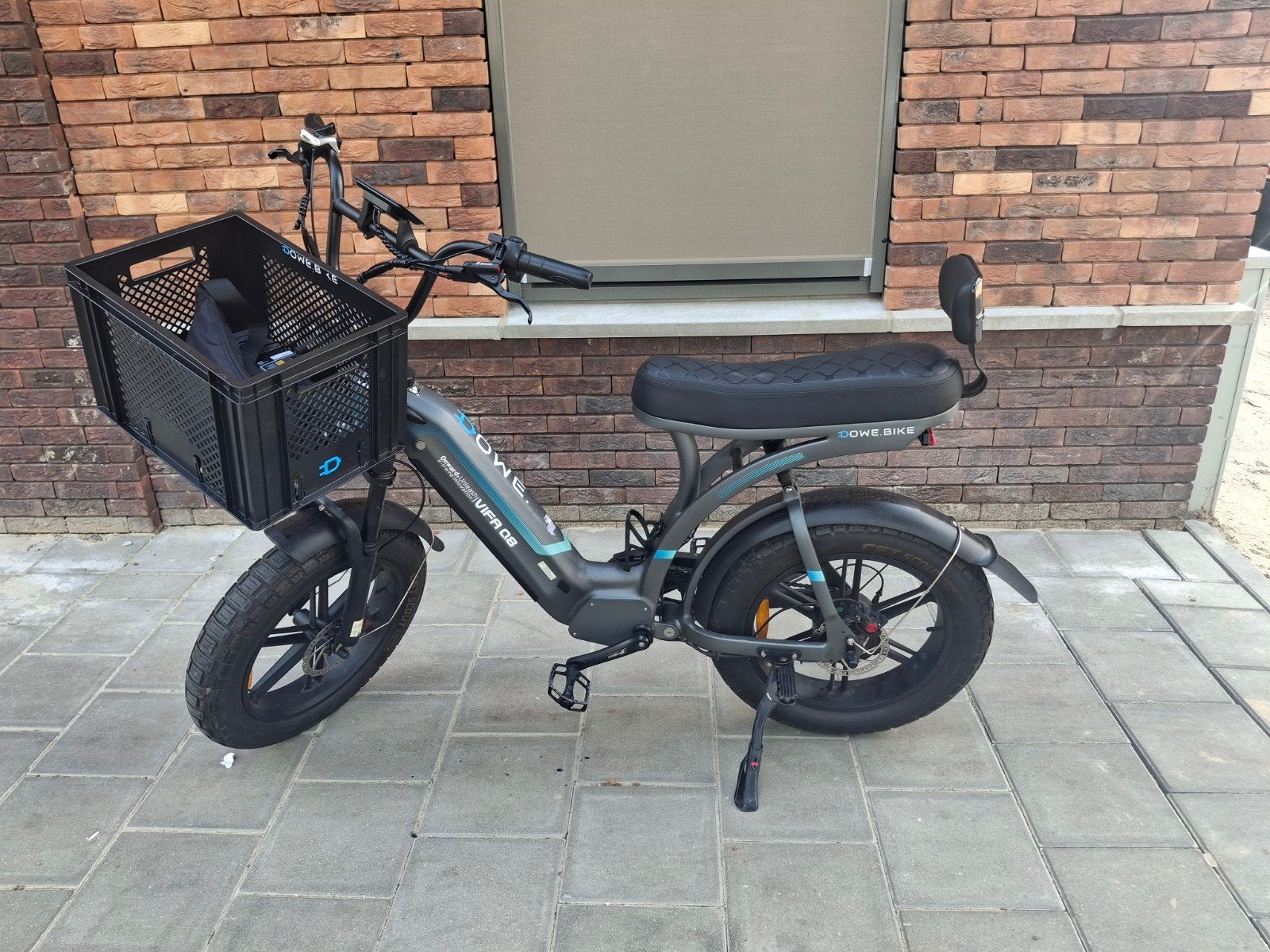 Ouxi Q8 E-bike met mand, voetsteun, rugsteun en alarm, Zo goed als nieuw, 51 tot 55 cm, 50 km per accu of meer, Ophalen