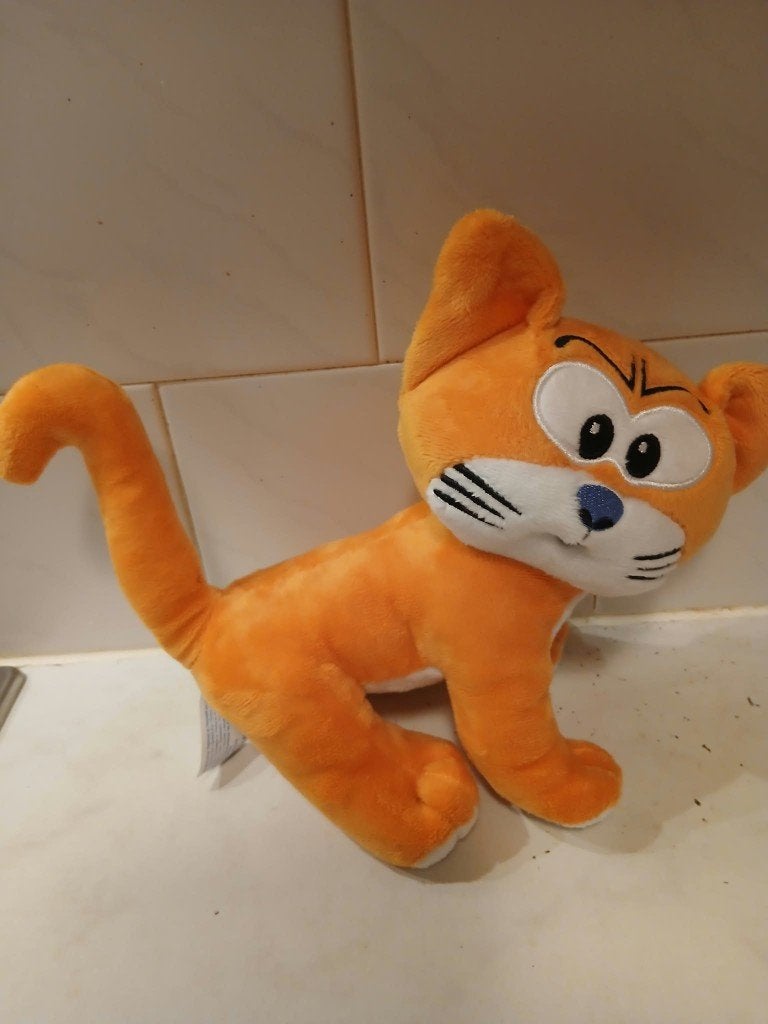 Pluche Kat Azrael de kat van Gargamel, Ophalen of Verzenden, Zo goed als nieuw, Verschillende Smurfen, Poppetje, Figuurtje of Knuffel