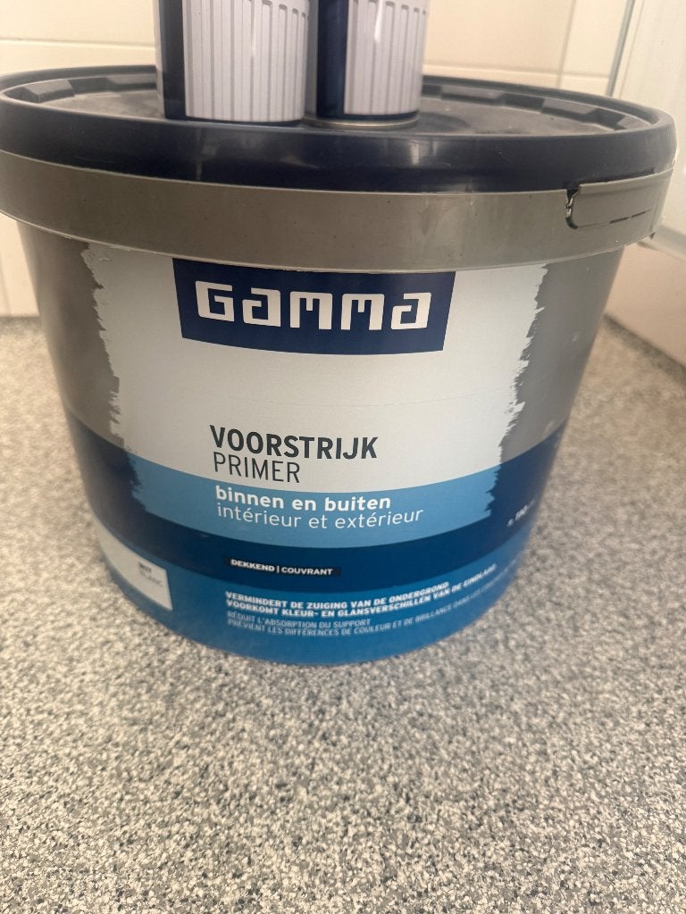 GAMMA voorstrijk dekkend wit 10 liter, Ophalen, 5 tot 10 liter, Wit, Nieuw