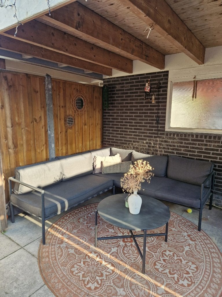 Loungebank + salontafel, Tuin en Terras, Tuinbanken, Ophalen, Gebruikt, Aluminium