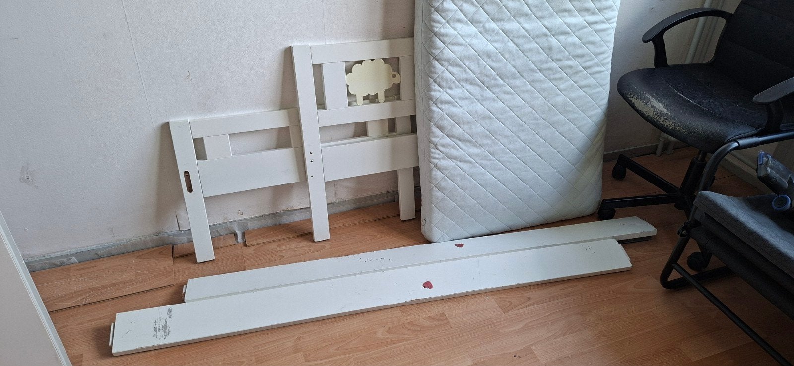 IKEA Kritter peuterbed, wit, 70x160cm, Ophalen, Gebruikt, Wit, 190 cm of minder