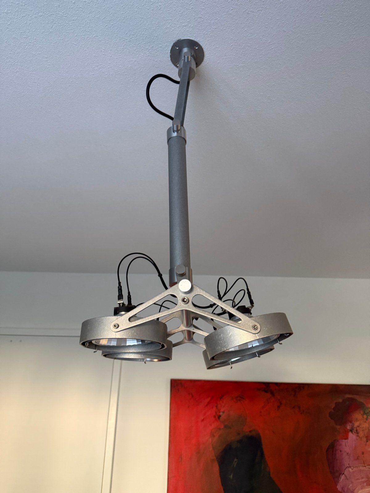 2x Modular Nomad 4-lamps plafondlampen - Verstelbaar & Dimba, Gebruikt, Dimbaar, Plafondlamp, Metaal