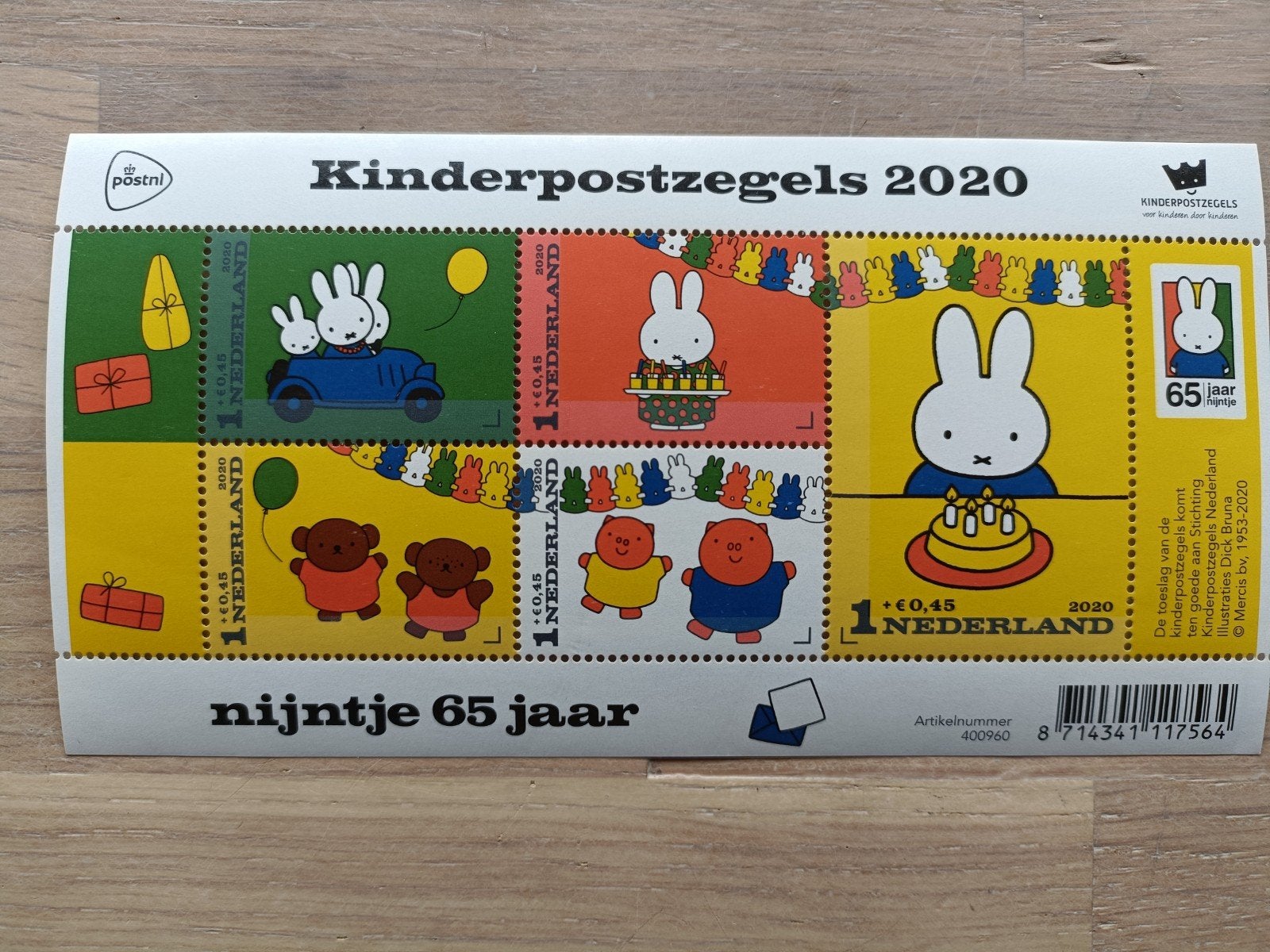 Kinderpostzegels 2020 - Nijntje 65 jaar, Postzegels en Munten, Postzegels | Nederland, Ophalen of Verzenden, Na 1940, Postfris