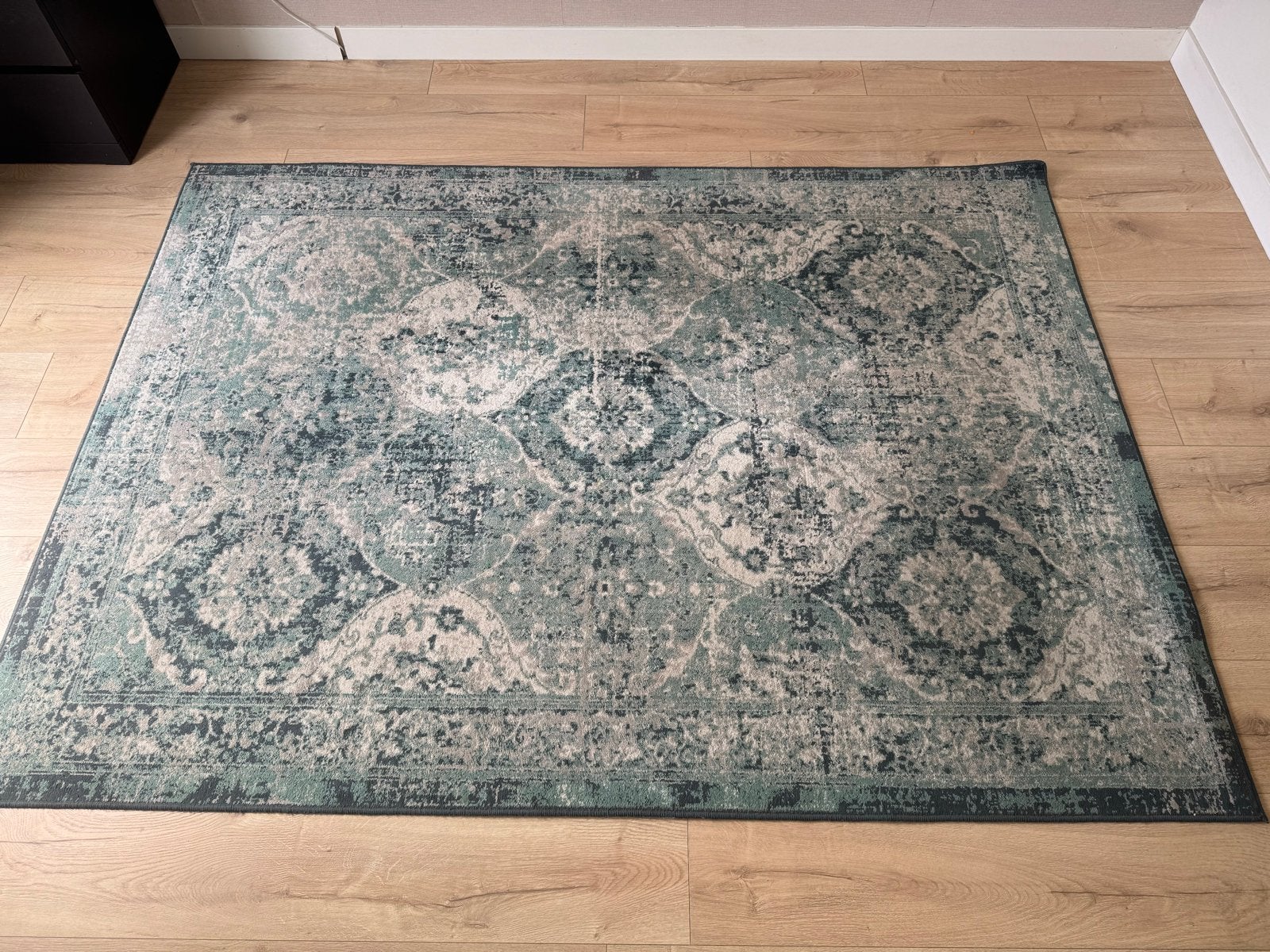 IKEA VONSBÄK vloerkleed 170x230 cm groen/beige, Ophalen, Gebruikt, 150 tot 200 cm, 200 cm of meer