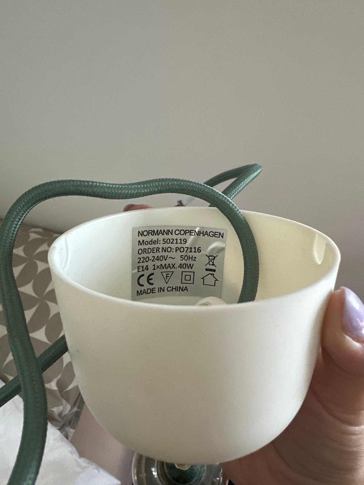 Normann Copenhagen Hanglamp met E14 fitting, Ophalen, Zo goed als nieuw, Glas, E14 (klein)