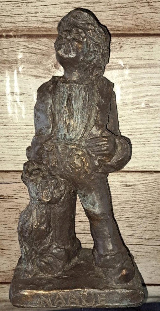 Figuurtje van een jongen met een hond Naatje 25cm, Ophalen, Zo goed als nieuw, Dier