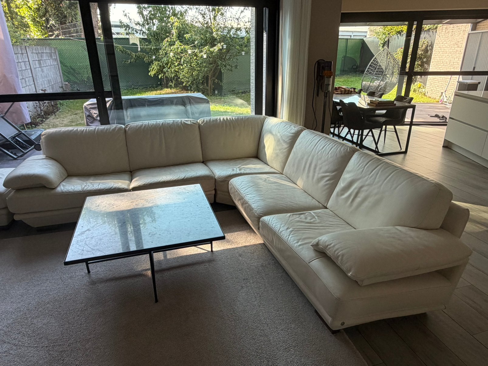 Natuzzi Plaza Bufelleder Hoekbank – Nieuwprijs €7000, Ophalen, Zo goed als nieuw, Leer, Plaza