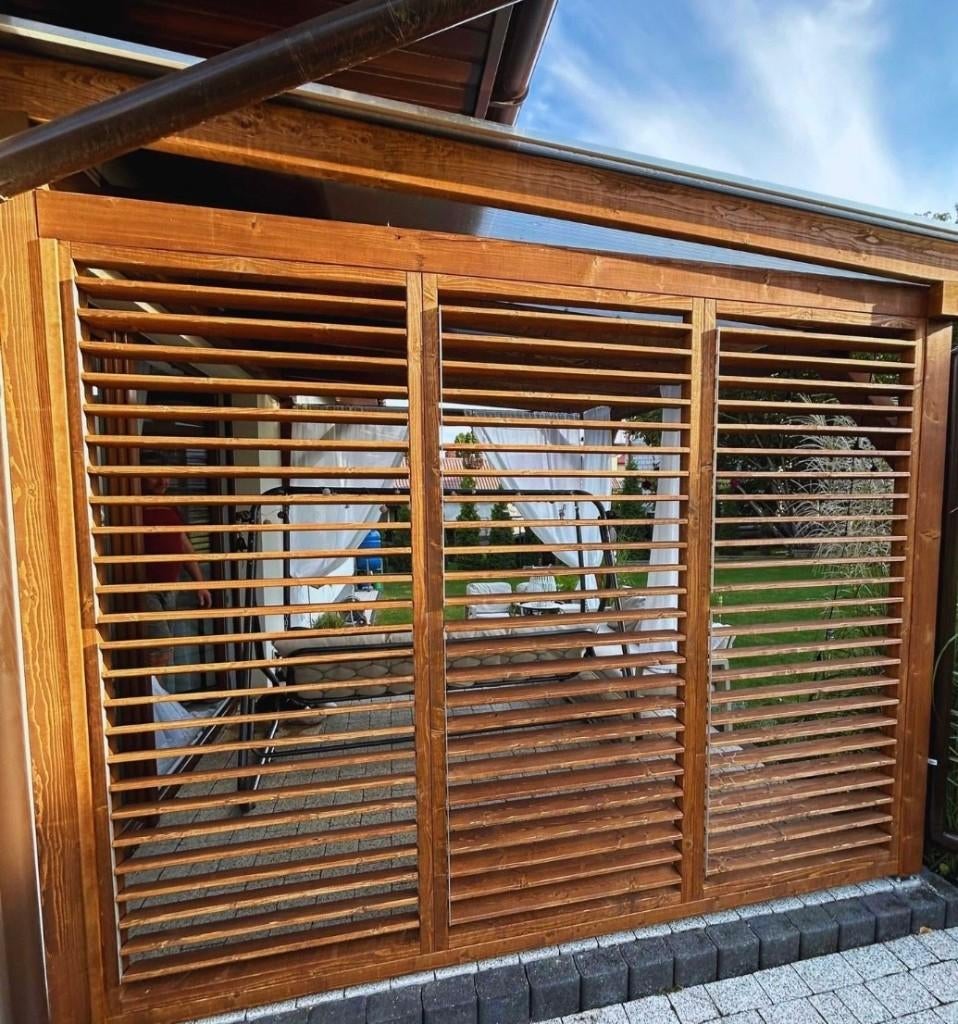 Houten shutters voor veranda / tuinhuis /  – op maat gemaakt, Tuin en Terras, Ophalen of Verzenden, Nieuw