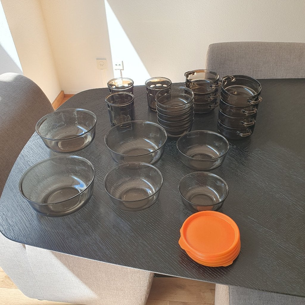 Div.schalen rookglas zie foto's / mag weg voor weinig., Huis en Inrichting, Ophalen, Gebruikt, Overige merken, Vintage