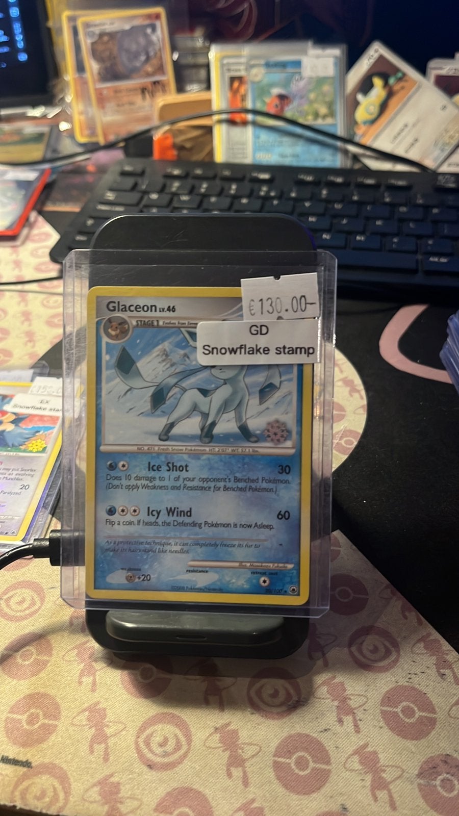 Glaceon lv.46 mt23 snowflake stamp staat -> good, Ophalen of Verzenden, Zo goed als nieuw, Losse kaart, Foil