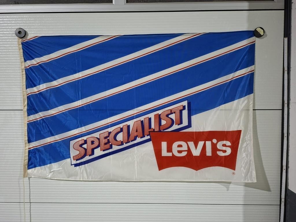 Levi's nylon banner / vlag, nylon doek Levi's, 143 x 93 cm, Verzamelen, Ophalen of Verzenden, Gebruikt, Gebruiksvoorwerp