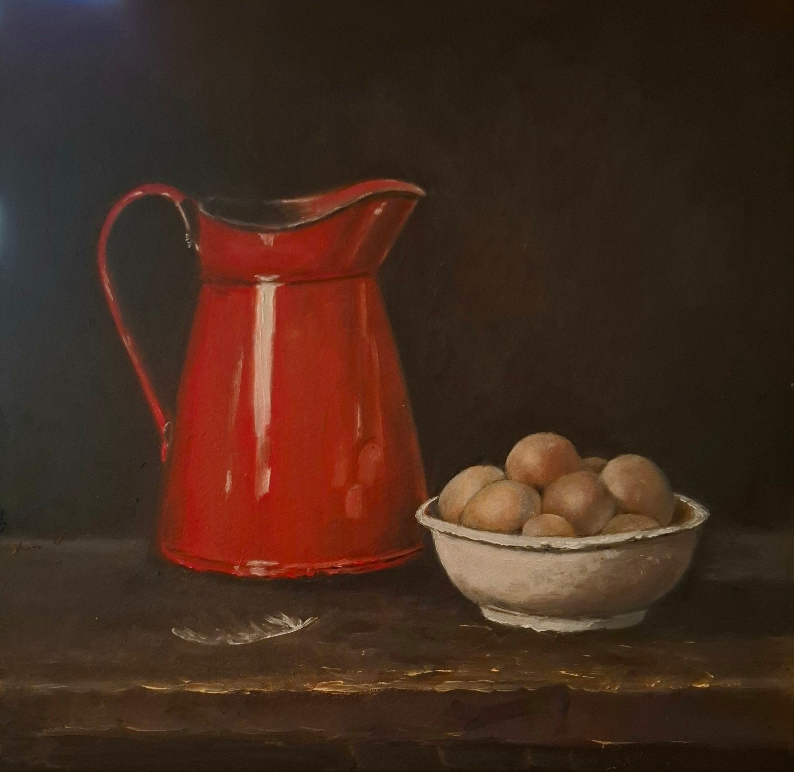 Schilderij 30x30 cm olieverf stilleven, Ophalen of Verzenden