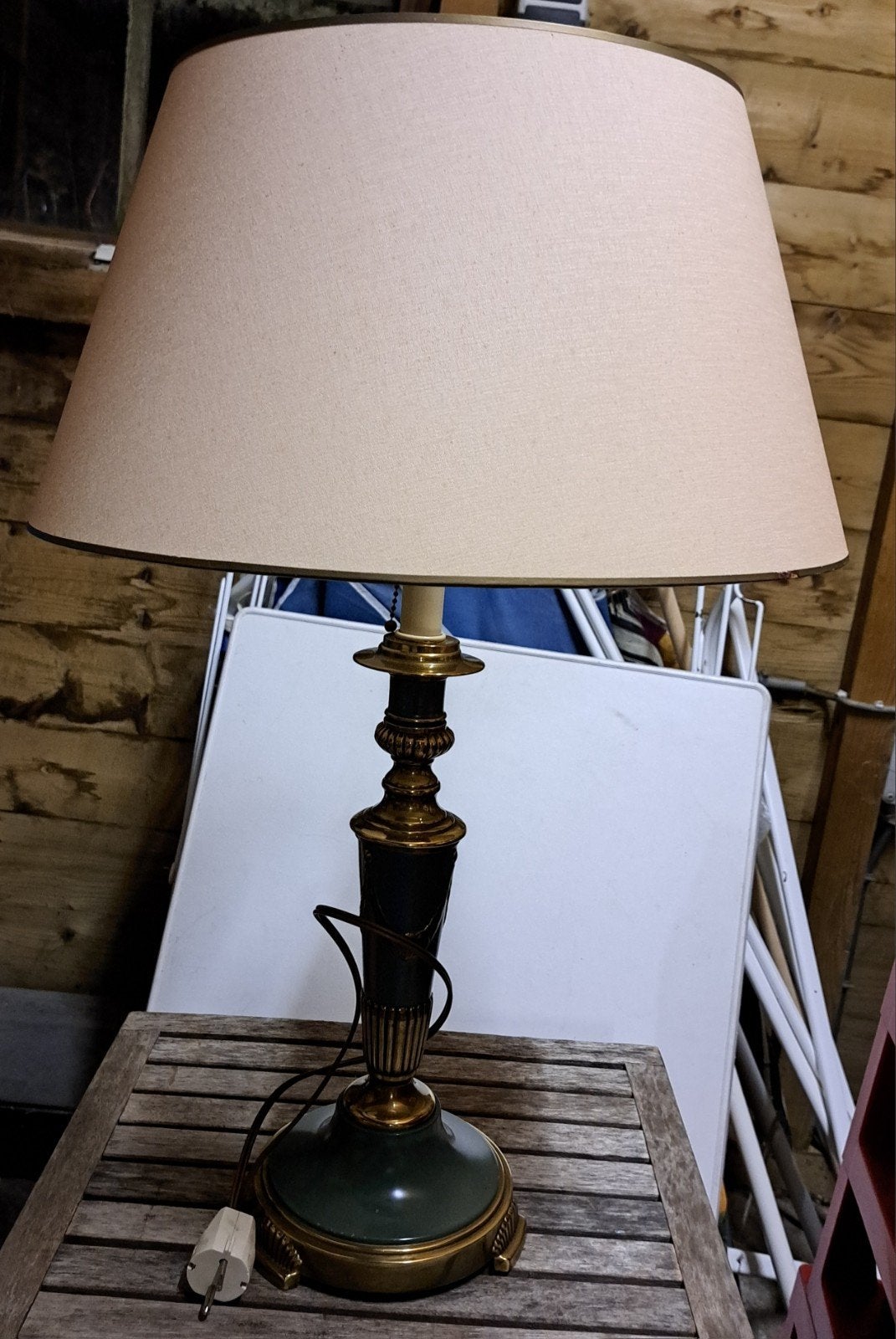 Klassieke vintage KULLMANN Tafellamp schemerlamp 2 lampjes, Groen, Ophalen of Verzenden, Schemerlamp, Design