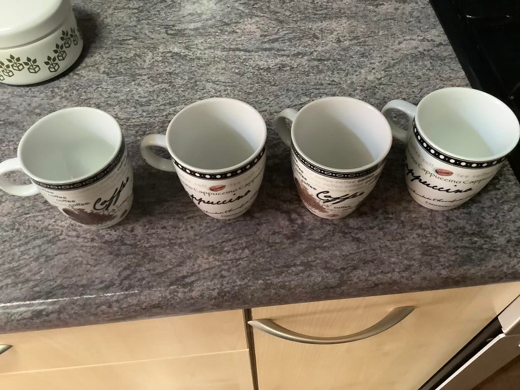 4x Cappuccino mokken., Ophalen of Verzenden