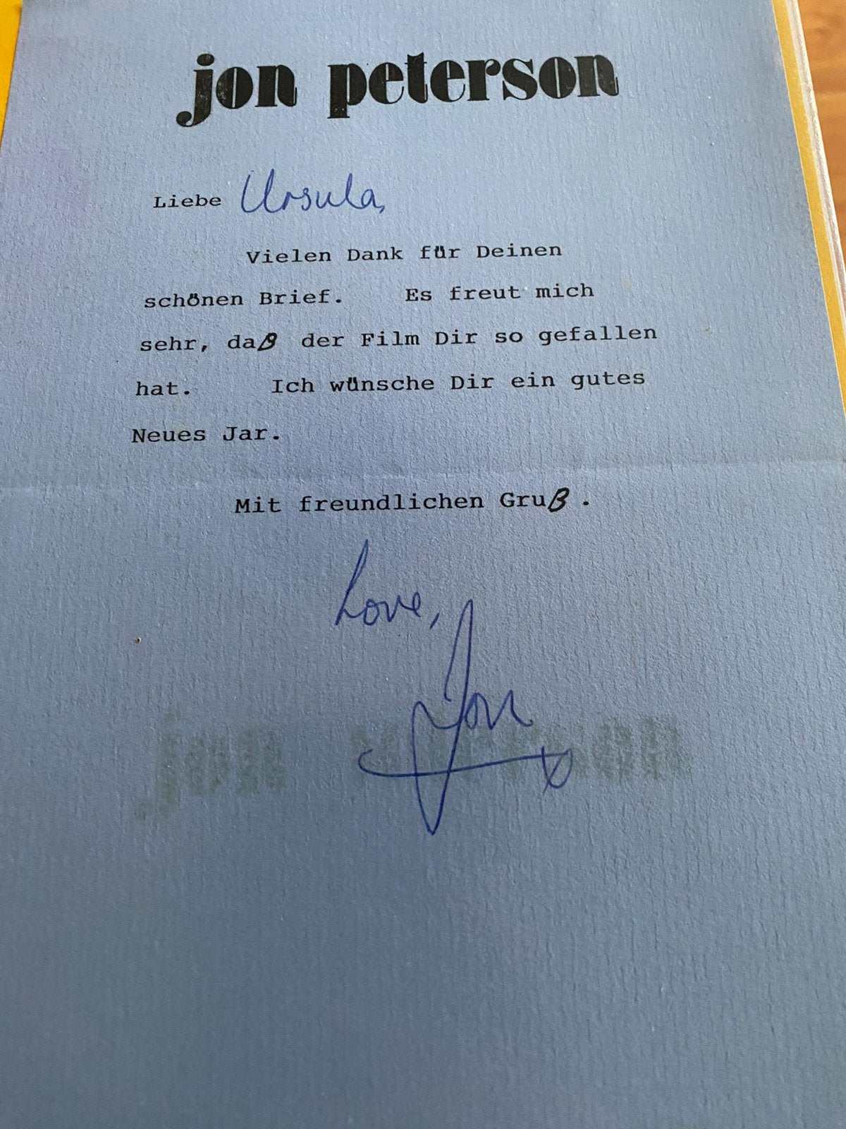 Filmster handtekening peterson, Ophalen of Verzenden, Zo goed als nieuw, Foto of Kaart