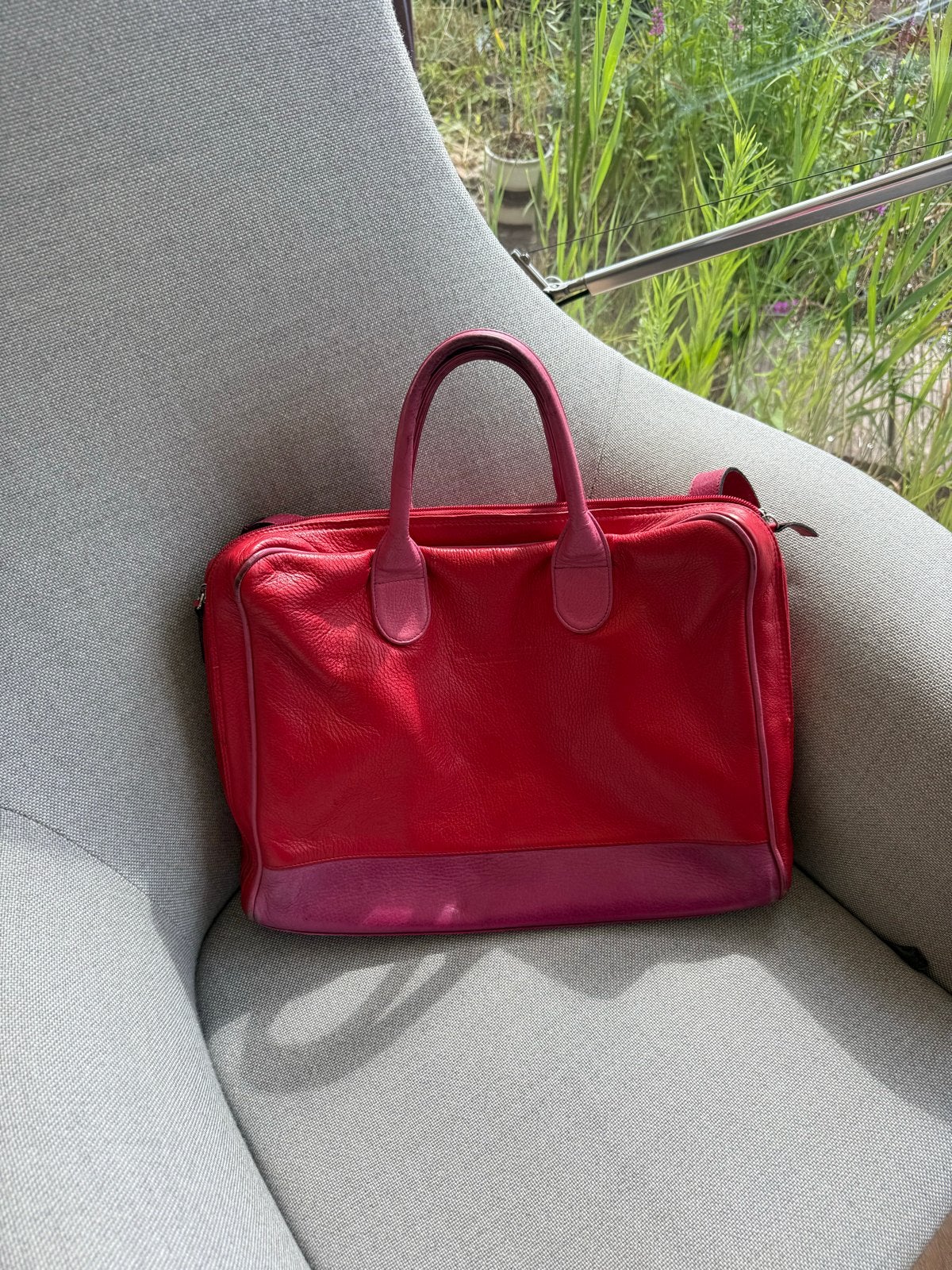 Hester van Eeghen Leren Office Bag - Rood/Roze, Ophalen of Verzenden, Gebruikt, Rood, Overige typen