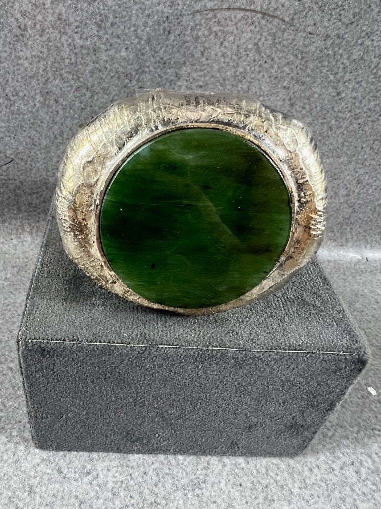 Zilveren Spang / Armband met Jade | 100gram | 394962, Ophalen of Verzenden, Zo goed als nieuw, Zilver, Zilver