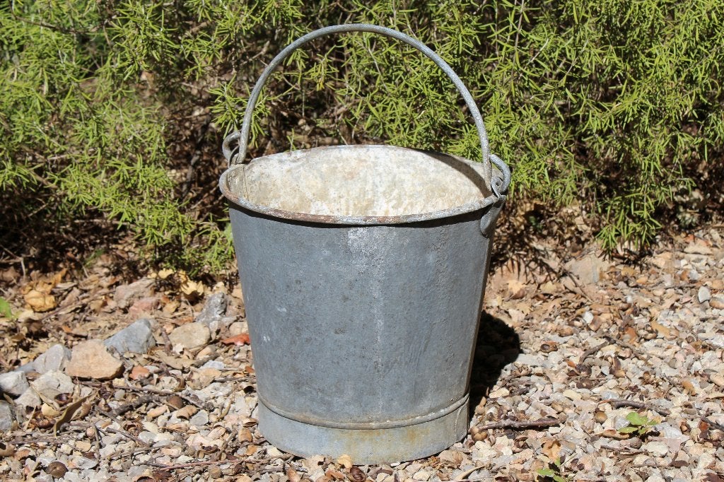 Brocante - Zinken emmers / bakken voor binnen of buiten!, Ophalen of Verzenden