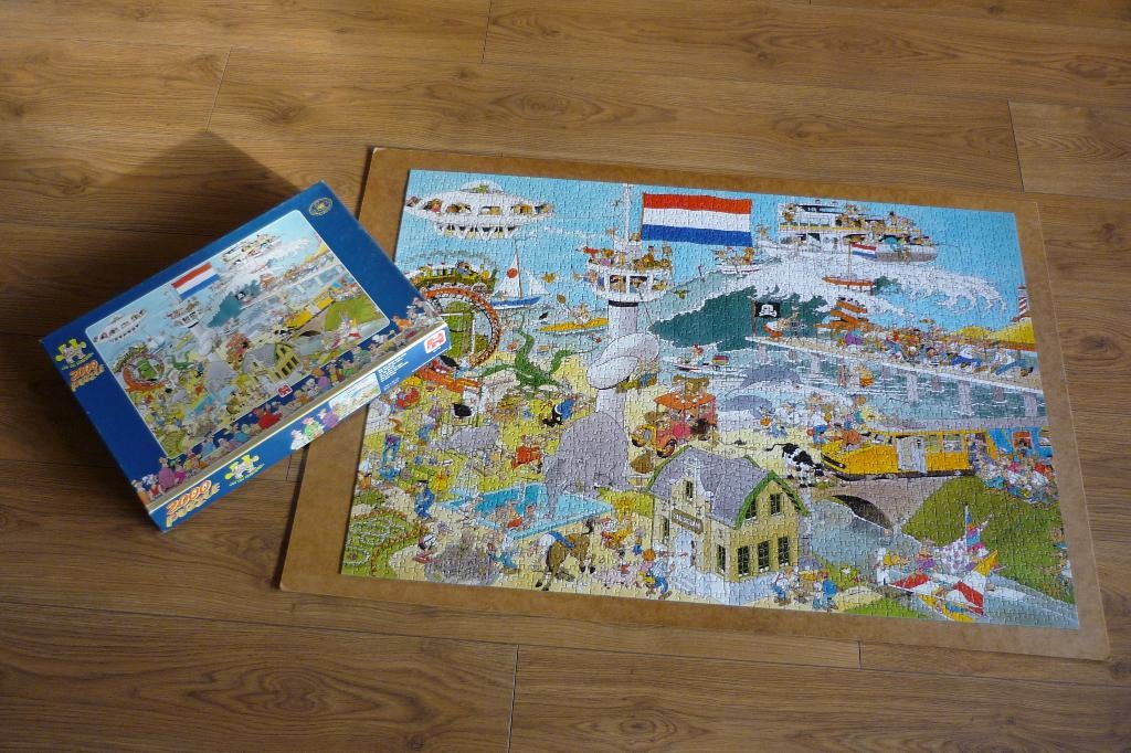Jan van Haasteren '' TER LAND, TER ZEE, IN DE LUCHT '' 2000, Ophalen of Verzenden, Meer dan 1500 stukjes, Gebruikt, Legpuzzel