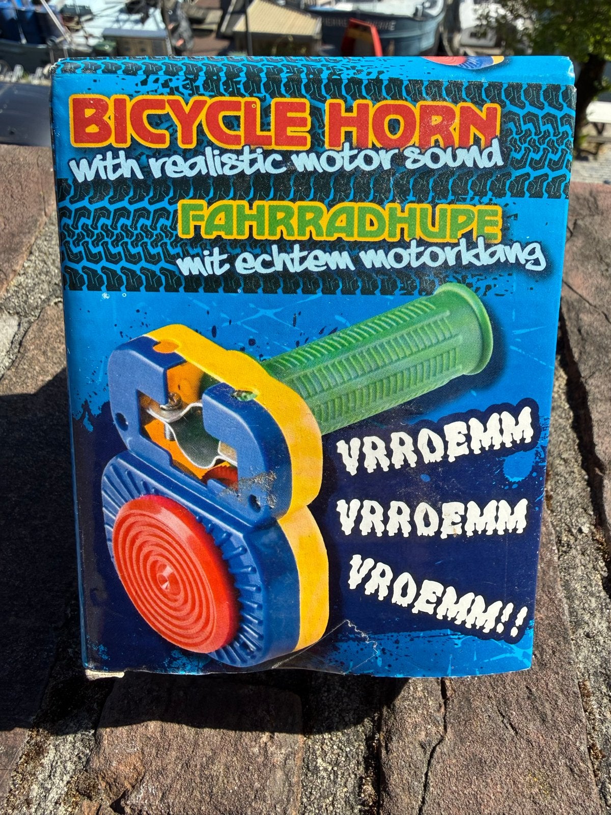 Fietsclaxon met realistisch motorgeluid - Nieuw in verpakkin, Fietsen en Brommers, Ophalen of Verzenden, Nieuw