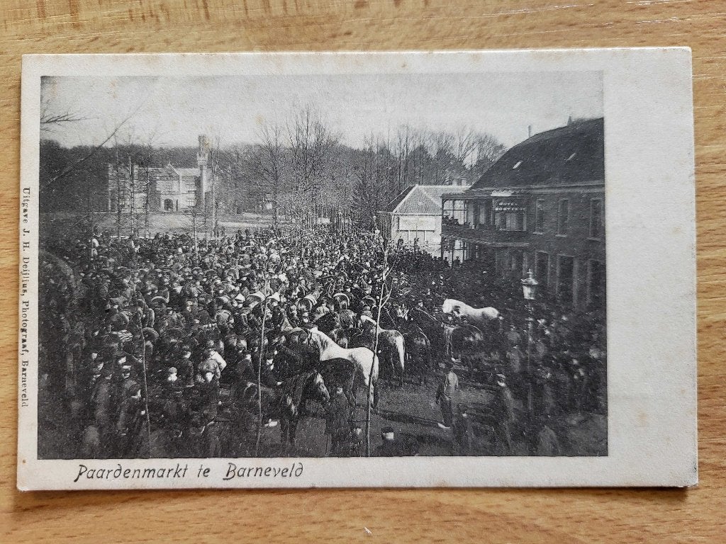 ansicht Barneveld Paardenmarkt ca. 1910 PRACHTKAART, Verzamelen, Ansichtkaarten | Nederland, Ophalen, Voor 1920, Gelderland