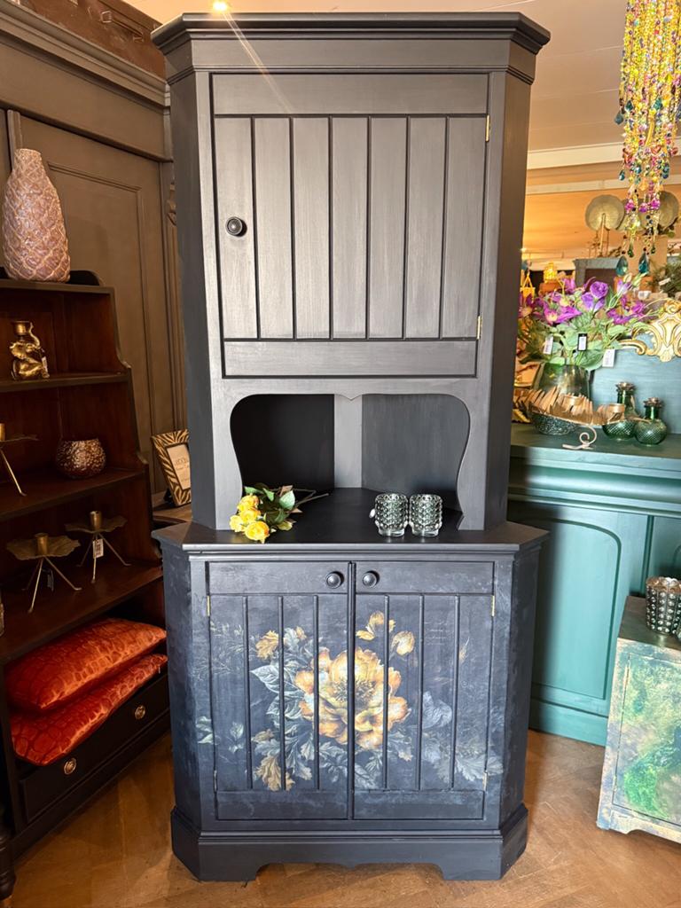 Vintage hoekkast, buffetkast, brocante hoekbuffet kast VdlM, Huis en Inrichting, Kasten | Ladekasten, Ophalen, 50 tot 100 cm, Zo goed als nieuw
