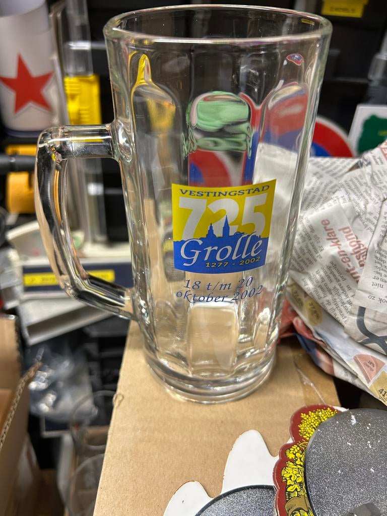 Grolsch dubbeldruk pul halve liter, Ophalen, Zo goed als nieuw, Bierglas