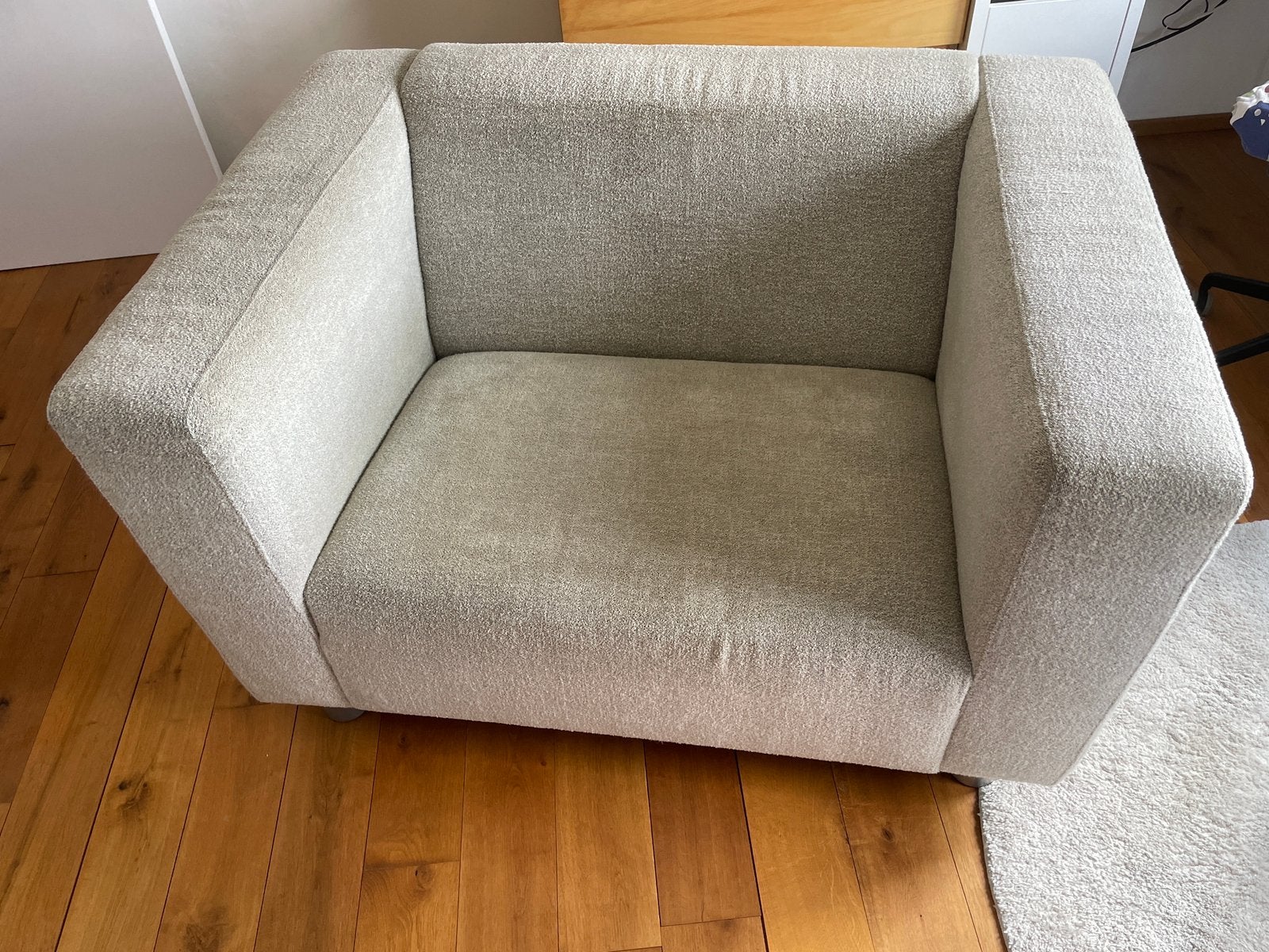 Beige loveseat, Huis en Inrichting, Ophalen, Tweepersoons, 75 tot 100 cm, Zo goed als nieuw
