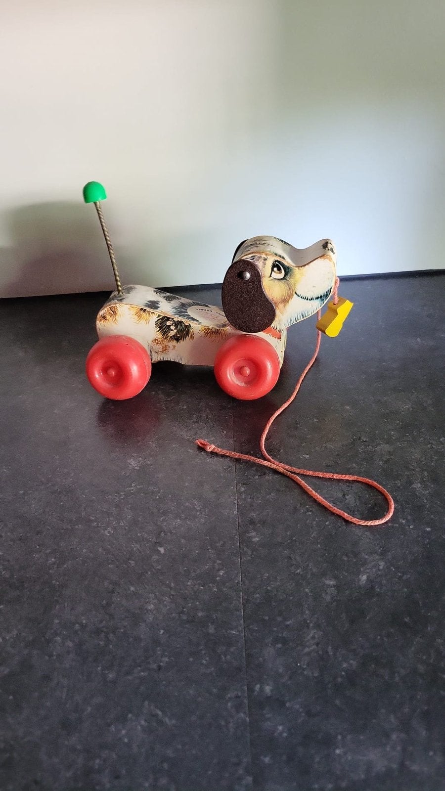 Vintage Fisher-Price Snoopy trekfiguur, Ophalen of Verzenden, Gebruikt, Overige typen, Met wieltjes