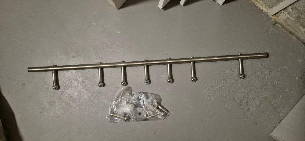 Metalen chroom kapstok met 9 haken, Zo goed als nieuw, Minder dan 100 cm, Metaal, Ophalen
