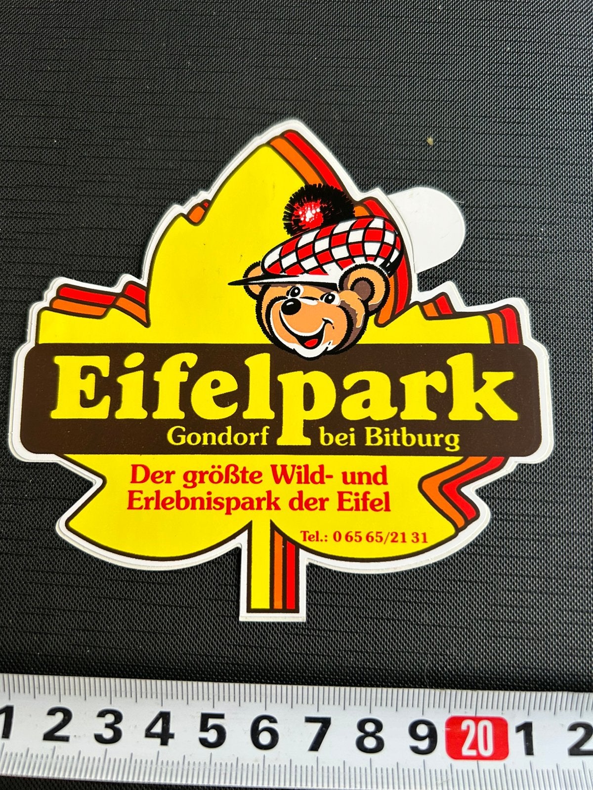 sticker Duitsland EIFELPARK Gondorf bei Bitburg met TEL.157B, Ophalen of Verzenden, Zo goed als nieuw