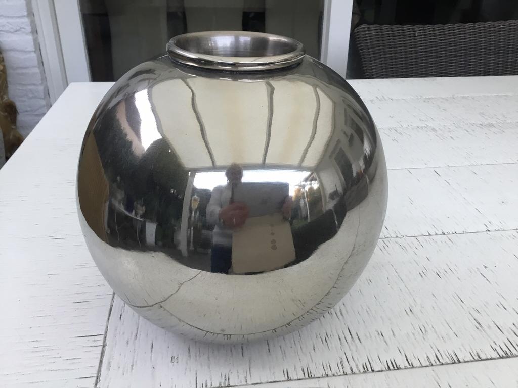 Aluminium vaas 22cm hoog, Ophalen, Overige materialen, Overige kleuren, Zo goed als nieuw