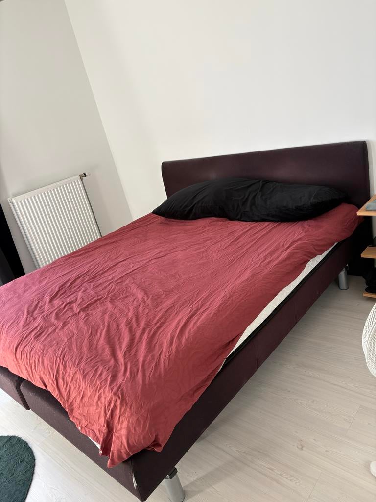 Gratis tweepersoonsbed met matras 180x200 ijmuiden, Huis en Inrichting, Ophalen, Gebruikt, Bruin, Tweepersoons