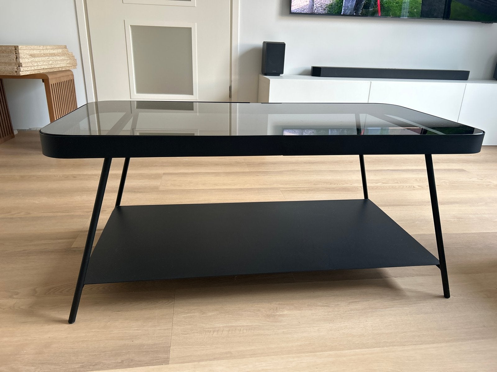 Riverdale salon tafel Roma, zwart met rookglas, Ophalen, Gebruikt, Minder dan 50 cm, 50 tot 100 cm