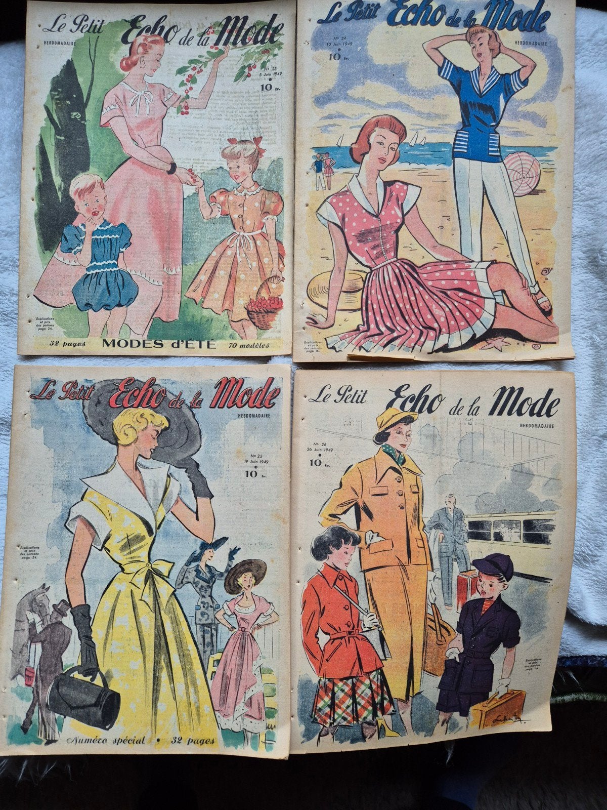 Le Petit Echo de la Mode -Juni 1949 (Vintage Frans Modeblad), Ophalen of Verzenden, Gelezen, Damesbladen