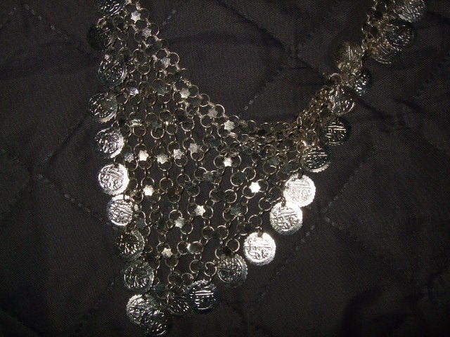 zilverkleurige munten ketting € 4,00, Ophalen of Verzenden, Nieuw, Zilver, Overige materialen
