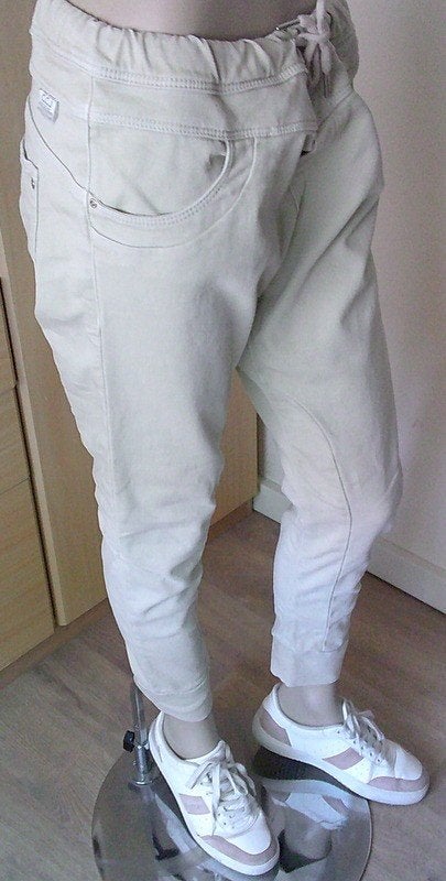 COJ zandkleur joggingbroek vrijetijdsbroek maat L, Verzenden, COJ, Beige, Maat 42/44 (L)