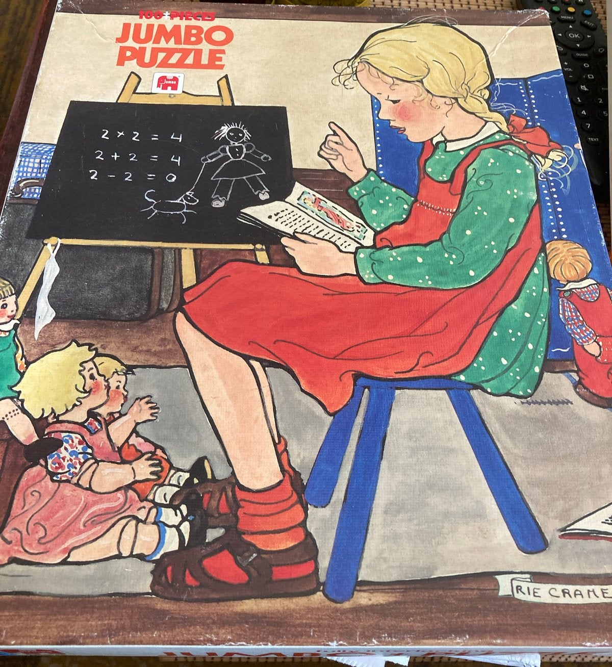 Vintage Jumbo Puzzel Rie Cramer - 100 Stukjes, Ophalen of Verzenden, Meer dan 50 stukjes, Gebruikt, 6 jaar of ouder