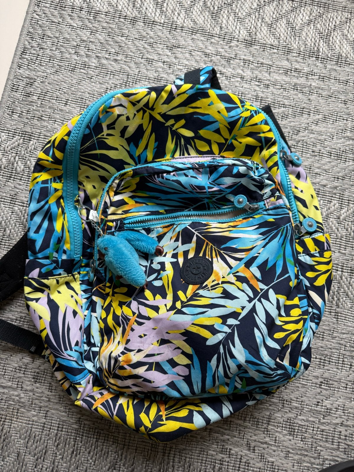 Kipling rugzak met tropische print, Ophalen, Kipling, 25 tot 40 cm, Zo goed als nieuw