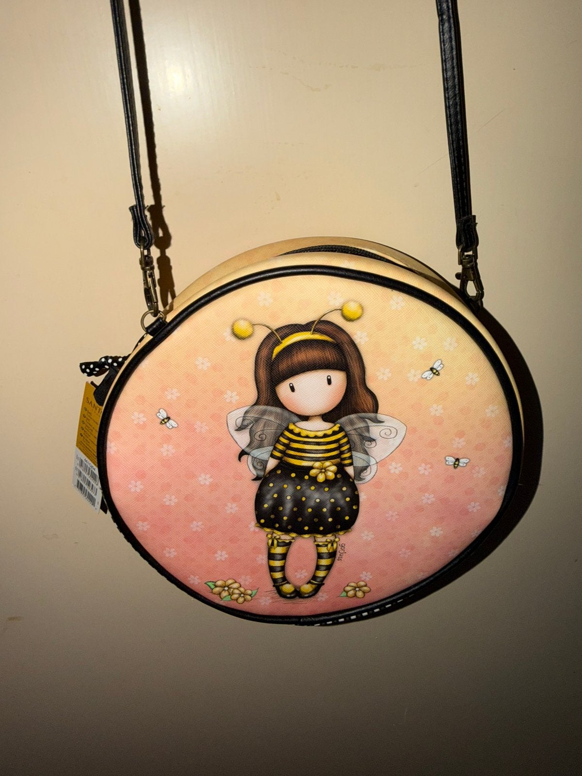 Santoro Gorjuss Rond Schoudertasje Bijenmeisje 20cm, Ophalen of Verzenden, Nieuw, Overige kleuren, Schoudertasje