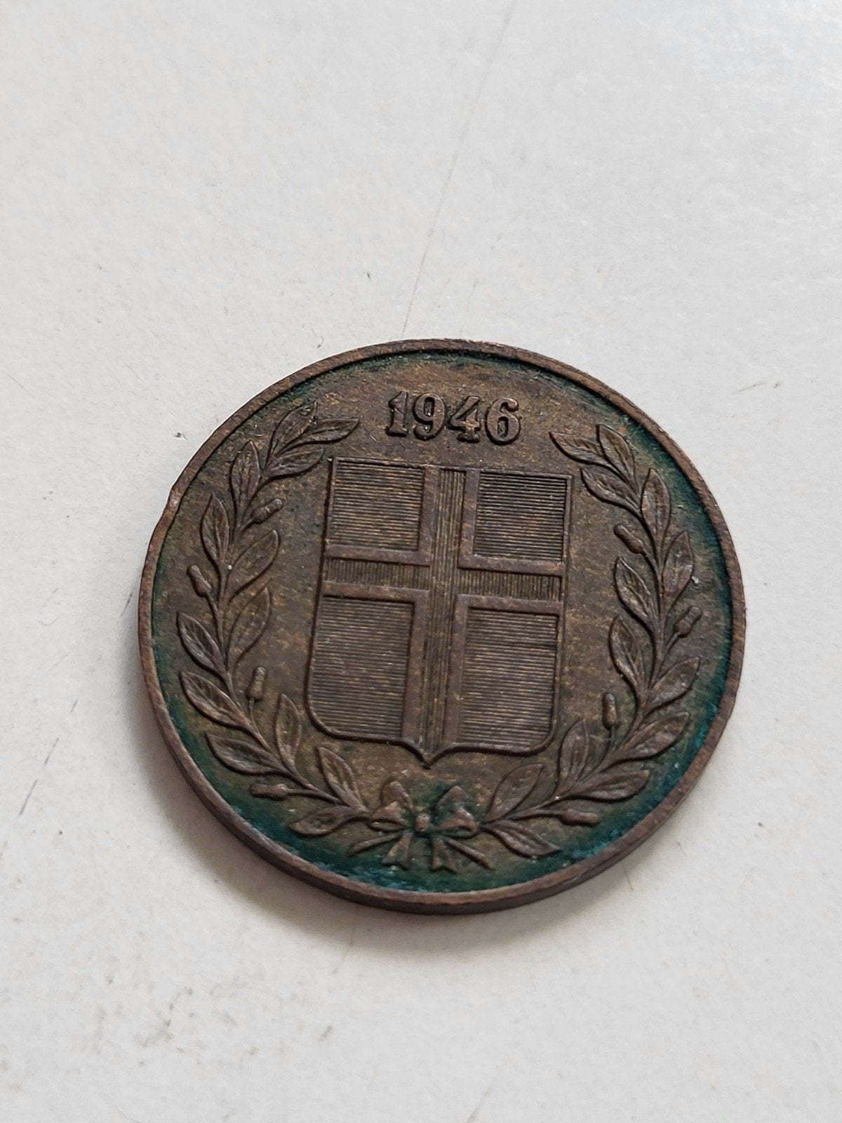 IJsland 5 Aurar munt 1946, Postzegels en Munten, Munten | Europa | Niet-Euromunten, Ophalen of Verzenden