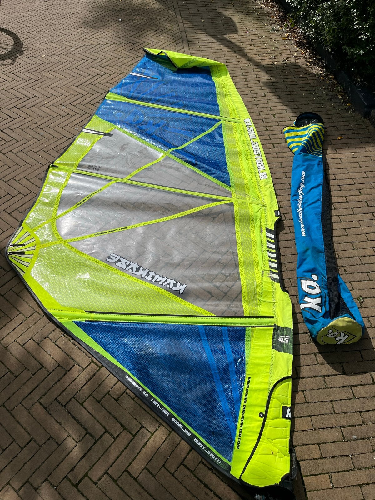 KA Kamikaza windsurf zeil 4.5, Watersport en Boten, 3.5 tot 5 m², Zeil, Ophalen, Overige merken