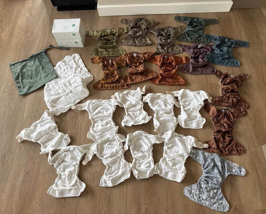 Groot pakket wasbare luiers: Elskbar, Huda, Bare & Boho, Ophalen of Verzenden, Zo goed als nieuw