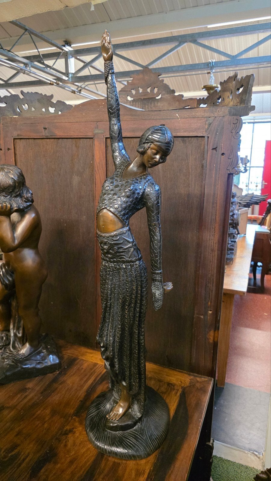 Zeer groot Art Deco bronzen beeld, Ophalen