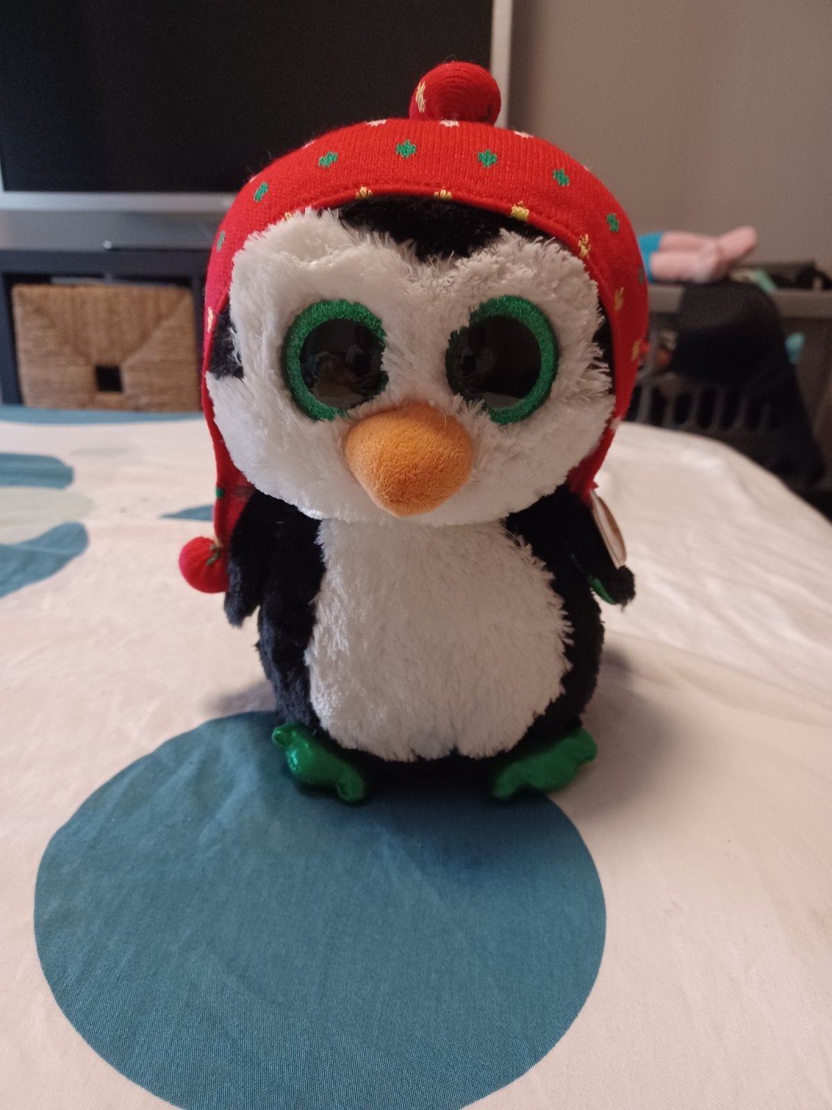 Ty Beanie Boo Pinguïn met muts - Zo goed als nieuw, Ophalen, Pinguïn, Overige karakters, Zwart
